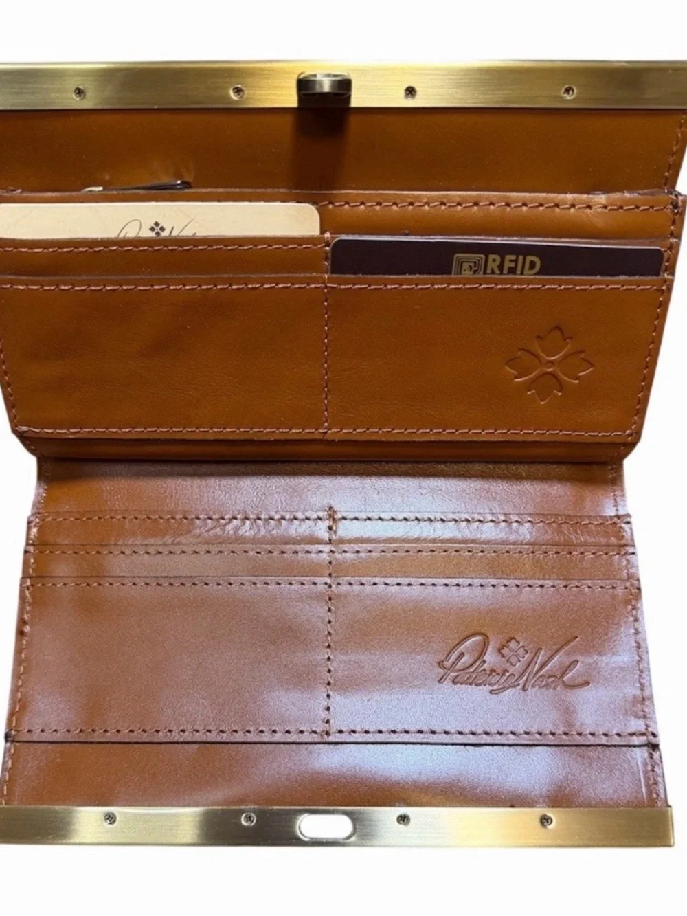 Patricia Nash Cauchy Tooled Wallet in Florence Brown RFID  NWOT